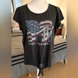 MTV Graphic Tie-Front T-Shirt for women